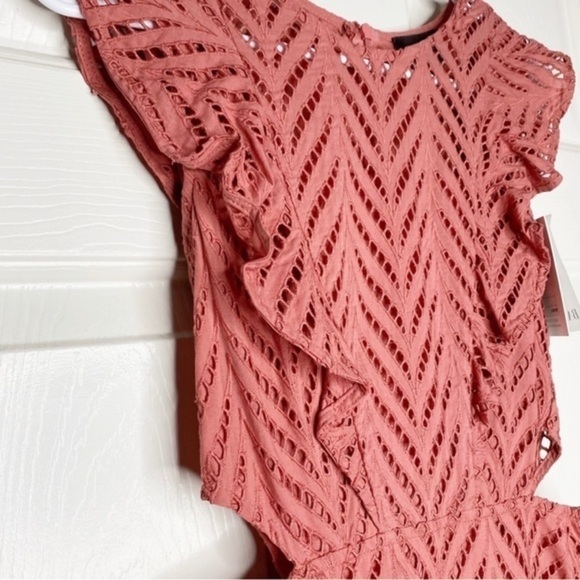 Bardot Revolve Aria Ruffle Eyelet Mini Dress NWT - Picture 11 of 15